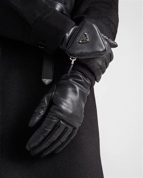 prada black gloves|prada nappa leather gloves.